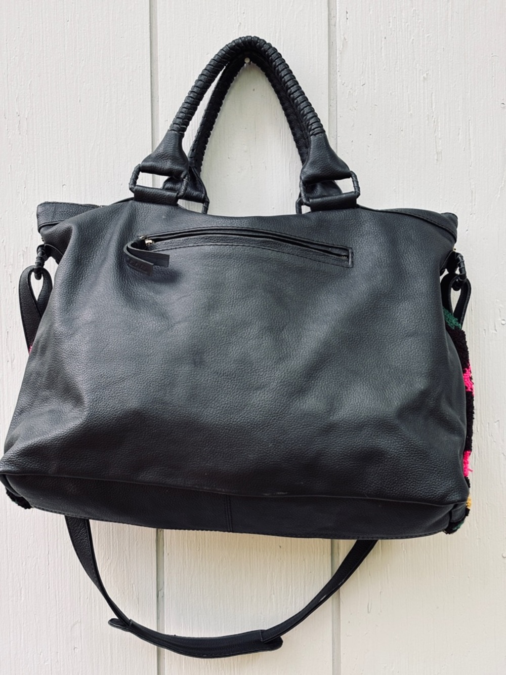 Cleobella Ankara Weekender Embroidered Tapestry Leather Bag - Picture 10 of 13